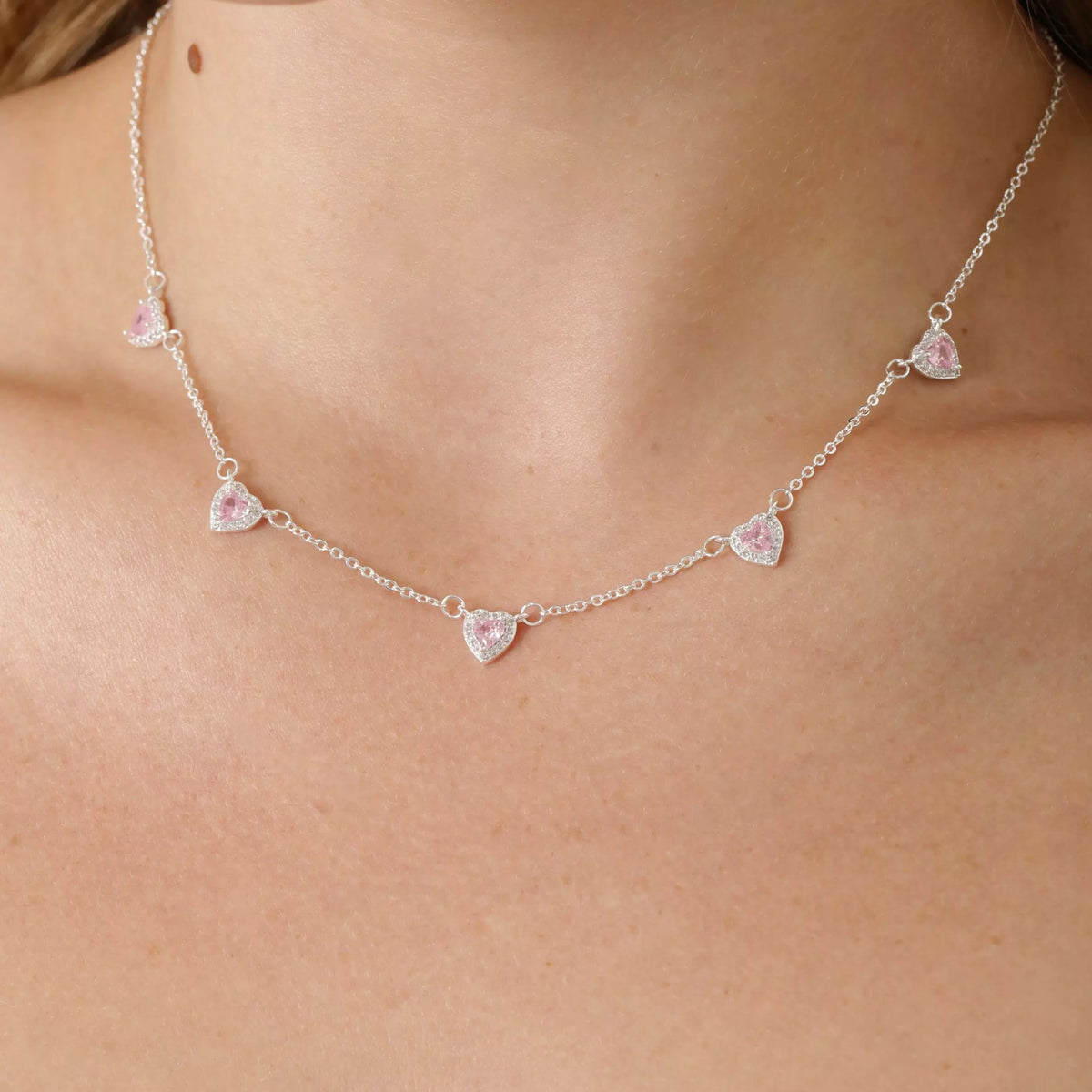 Conjunto Coração Cravejado - Light Rose